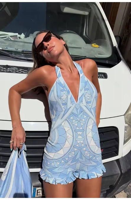 Women's printed short set - outdoor summer look