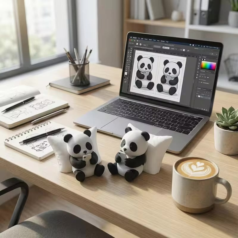 Panda 3D Printed Ornament