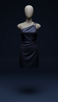 Satin one-shoulder mini dress